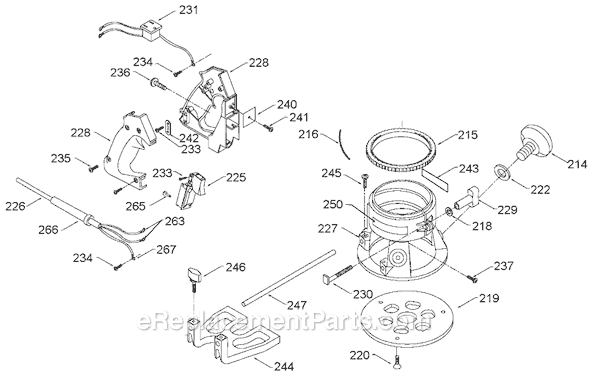 Page B Diagram and Parts List for 691 Type 8 Porter Cable Router